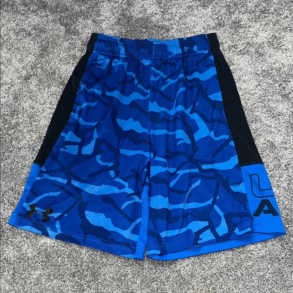 Under Armour Men's Camo Blue and Black Athletic Shorts